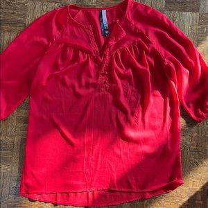 Kenzie lightweight crepe three quarter arm blouse.